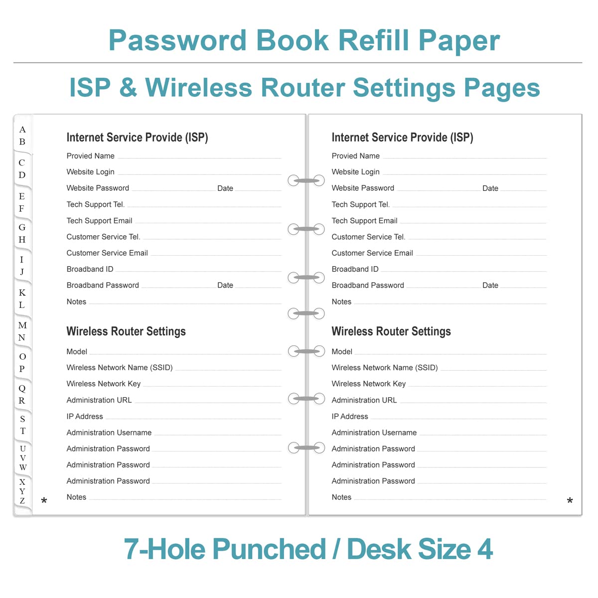 Amazon.com : Password Book Refills - A-Z Password Notebook