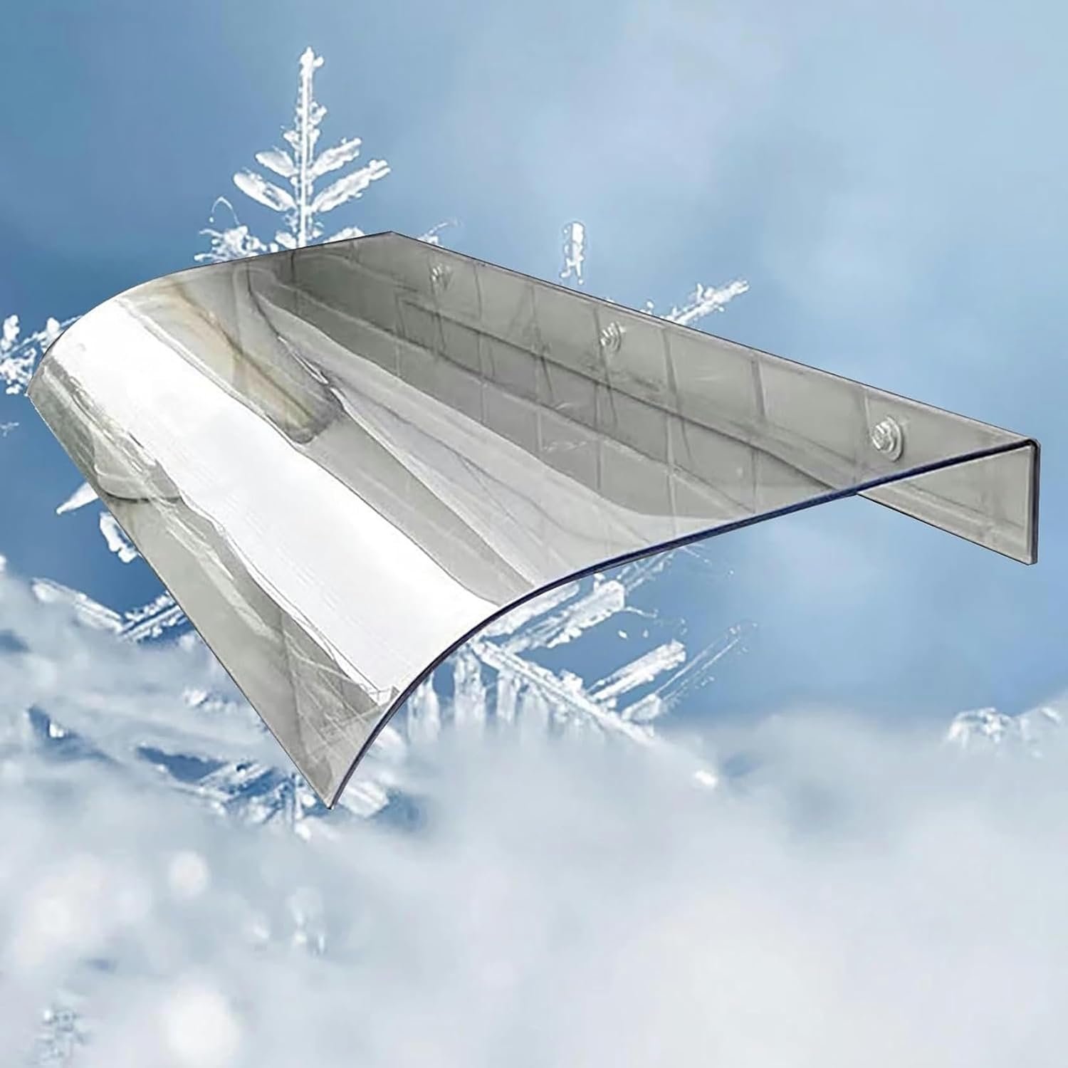 Door Canopy Window Awnings Exterior, Front Door Awning Outdoor Polycarbonate Cover, Sun Shutter, UV, Rain and Snow Protection Rain Shelter for Porch Garden Patio(Color:Frosted,Size:40x200cm)