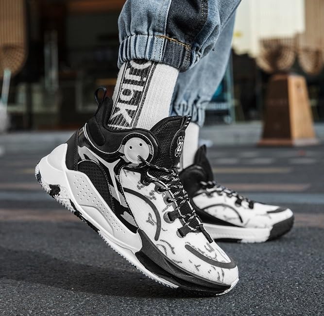 Zapatillas de Baloncesto Unisex con amortiguación, Rebote, Antideslizantes, Resistentes al Desgaste, Botas Entrenamiento Deportivas Moda for Parejas Zapatos para Caminar