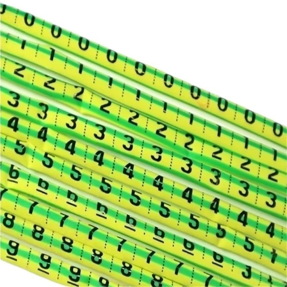 Woatoho Yellow-Green 1000Pcs Pvc Plastic Heat Shrink Tubing Ratio 2:1, Cable Marker Label Wire Heat Shrink Wire Label(,1Mm)