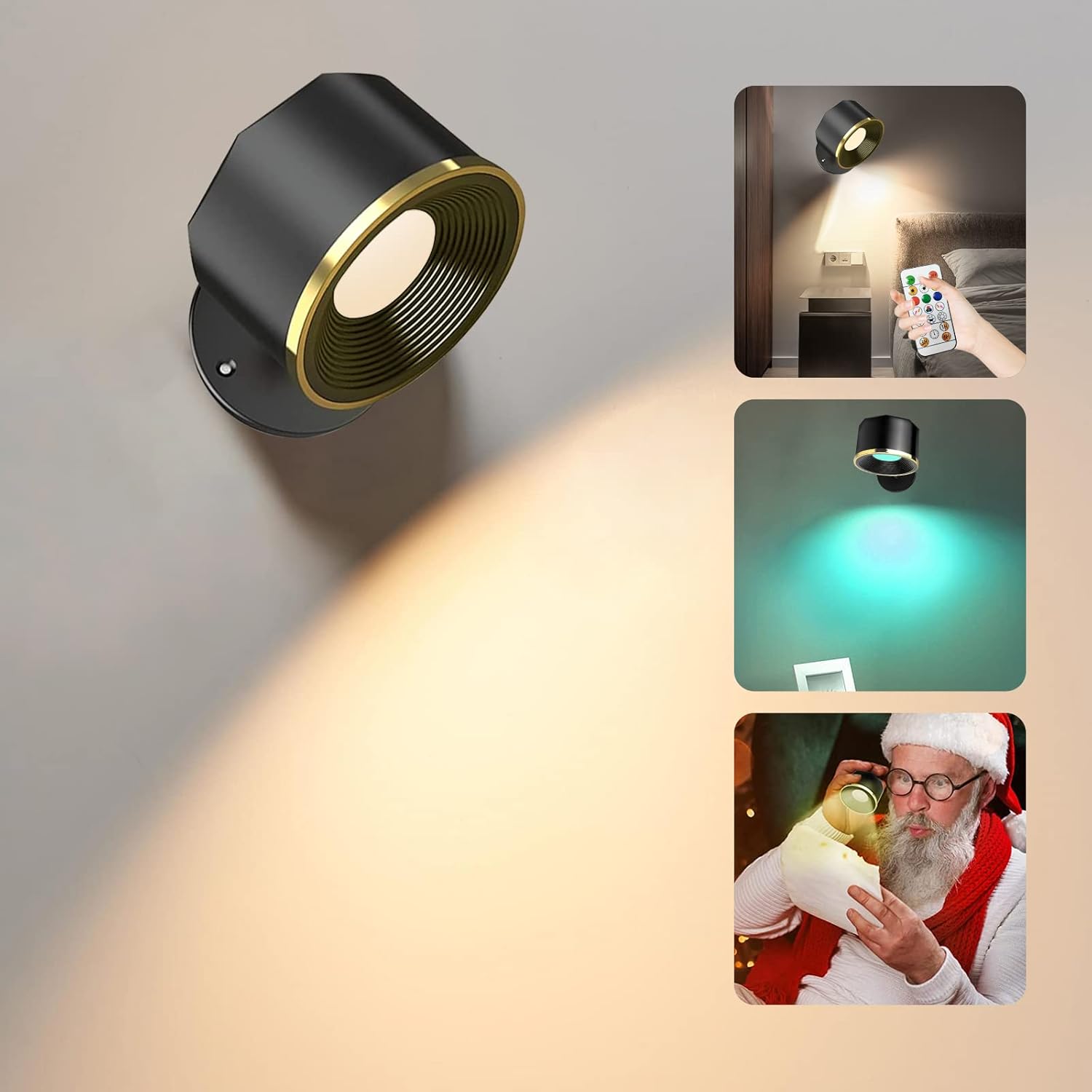 MLOQI Battery Operated Wall Sconce with 16 Colors Wireless Picture