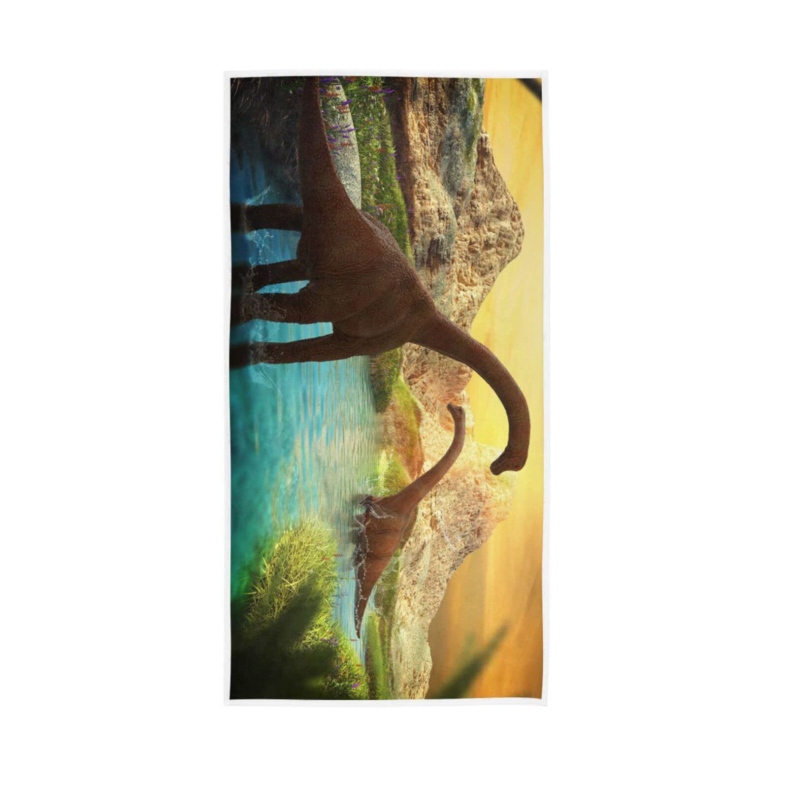 LSRCPD Hand Towels Animal Dinosaurs Print Decor Fingertip Soft Face Towel Absorbent Bathroom Kitchen Towels