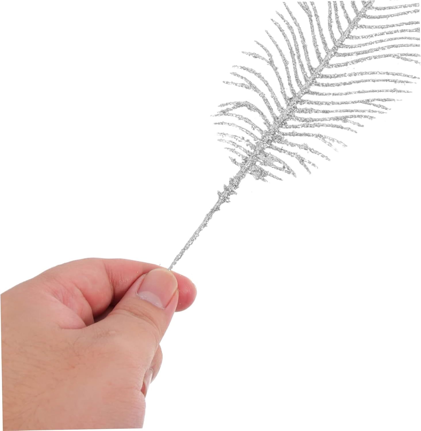 10pcs Glitter Leaf Picks for Christmas Tree Decor Foil Leaves for Holiday Floral Arrangements Wreaths Home Decoration