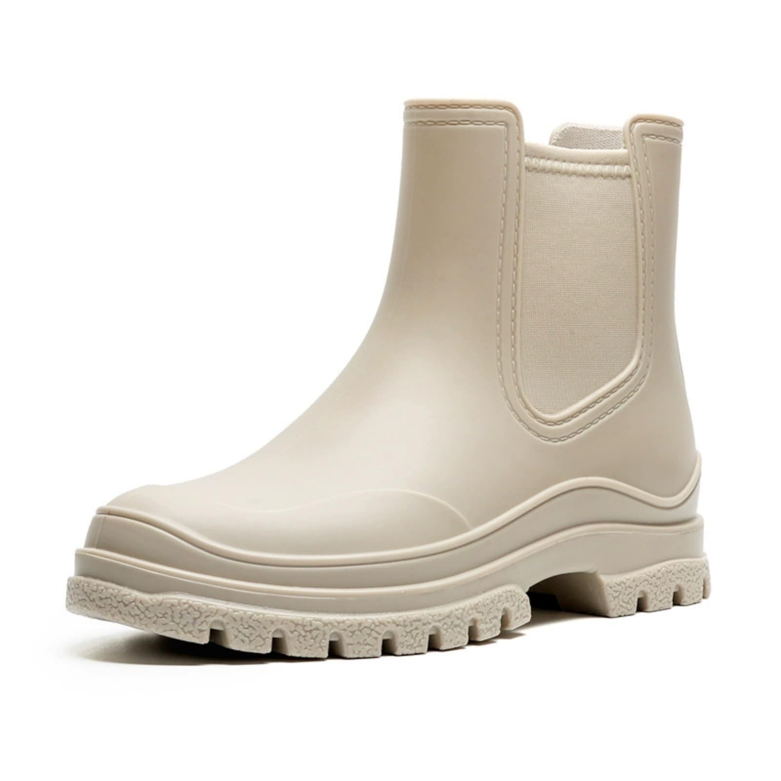 Purubylley Ankle Rain Boots for Women Waterproof Chelsea Short Rubber Garden Shoes for Ladies Lightweight Fashion