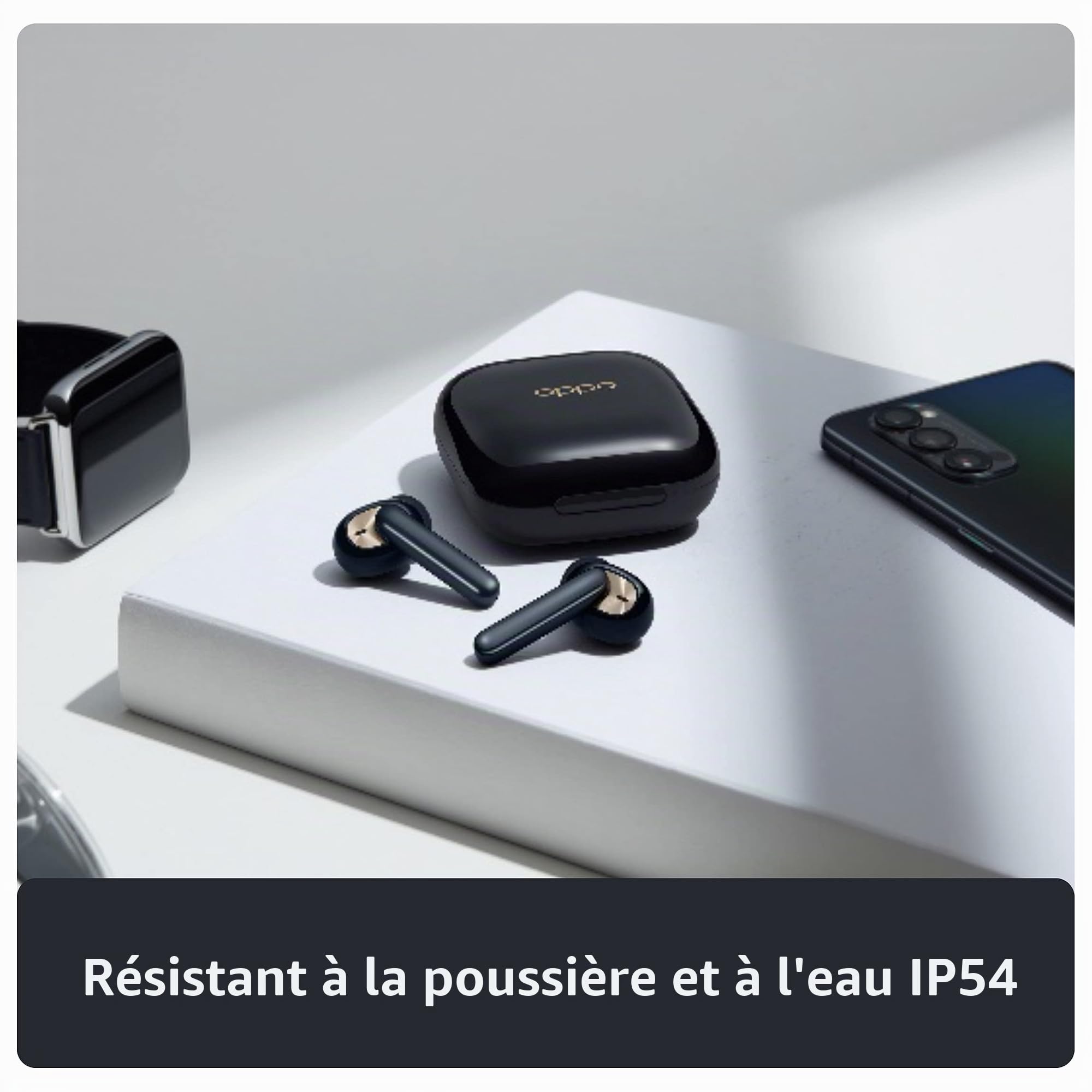 OPPO Enco W51 - Écouteurs sans Fil, réduction du Bruit, Bluetooth, résistance à l'eau IPX4 - Blanc