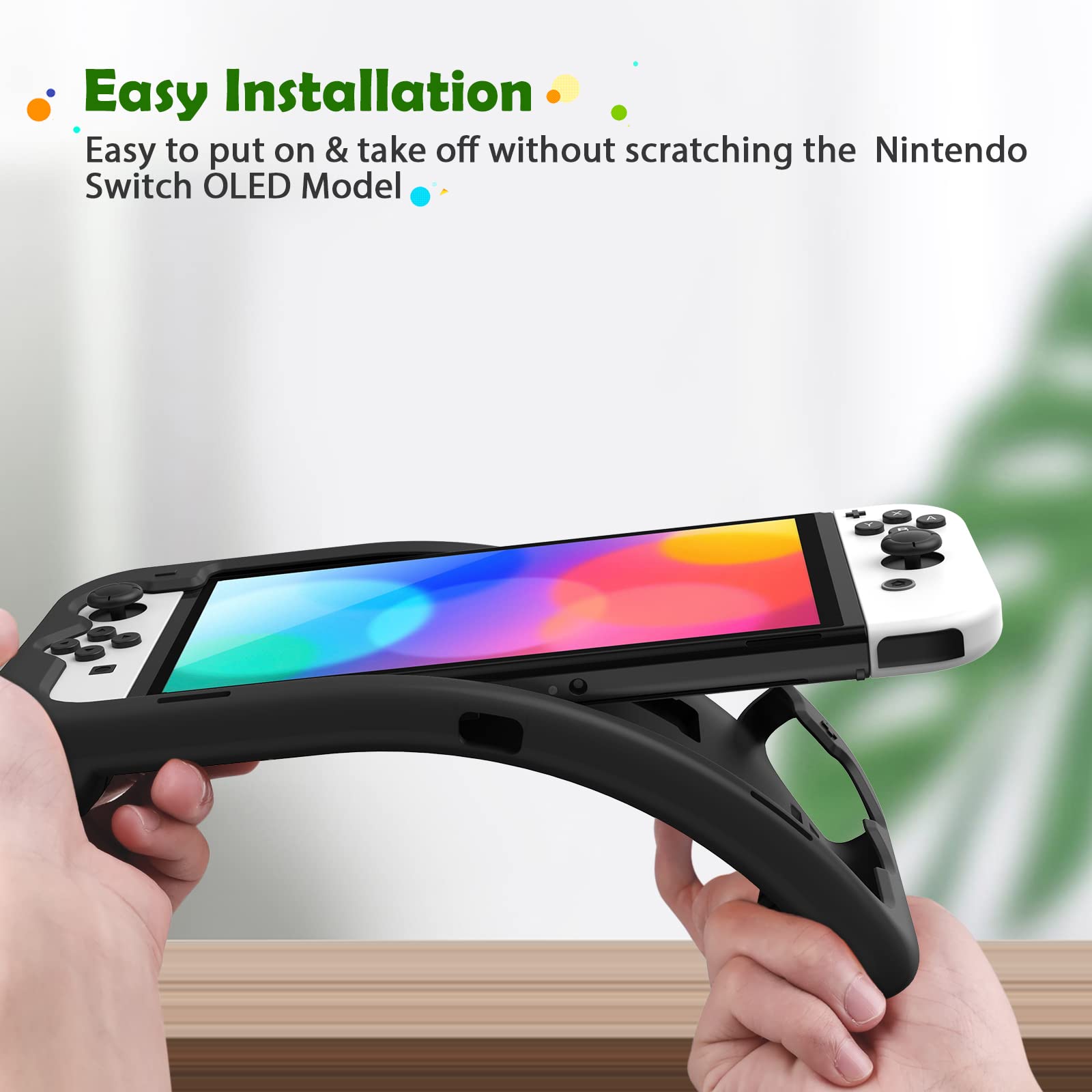 FINTIE Funda de Silicona Compatible con Nintendo Switch OLED (2021) con 3 Ranuras para Tarjetas de Juego - Suave Antichoque Antideslizante,