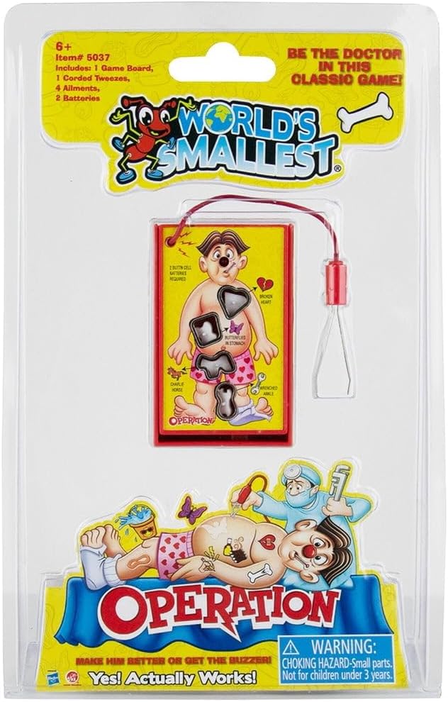 World's Smallest Operation Board Game 1 Pack 1 Player Operation Electronic Board Game Small Version Family Game Board Game For 1+ Players Kids Funny Games For Kids 8+ Years Old Kids Gift