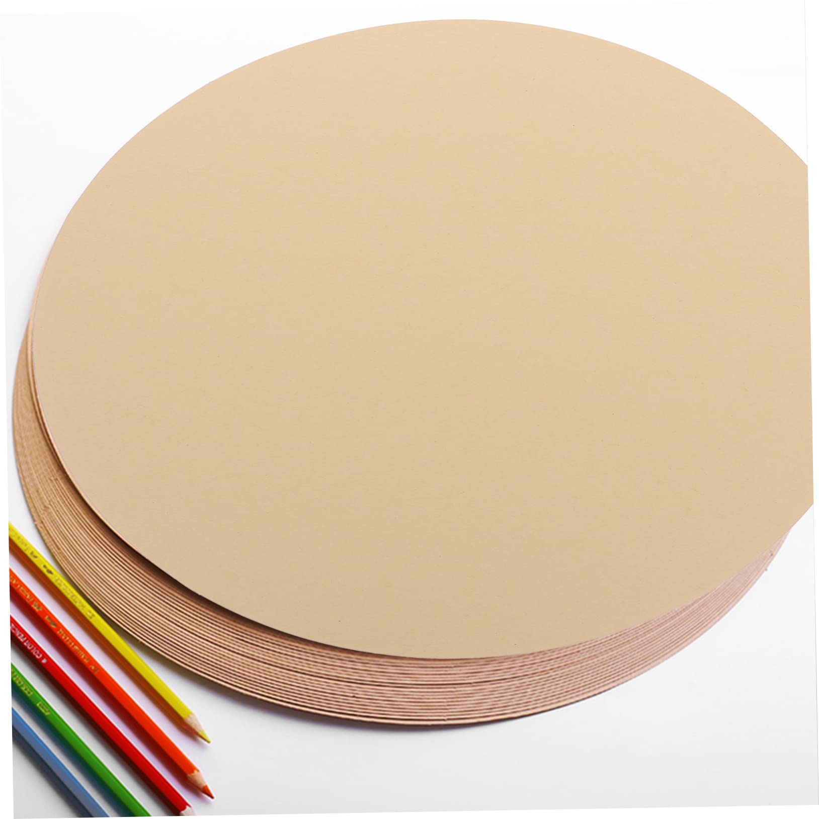 Hemobllo 50 Pezzi Carta per Pittura Rotonda in Carta Kraft Portatile senza Bave per Progetti Artistici e Fai-da-te