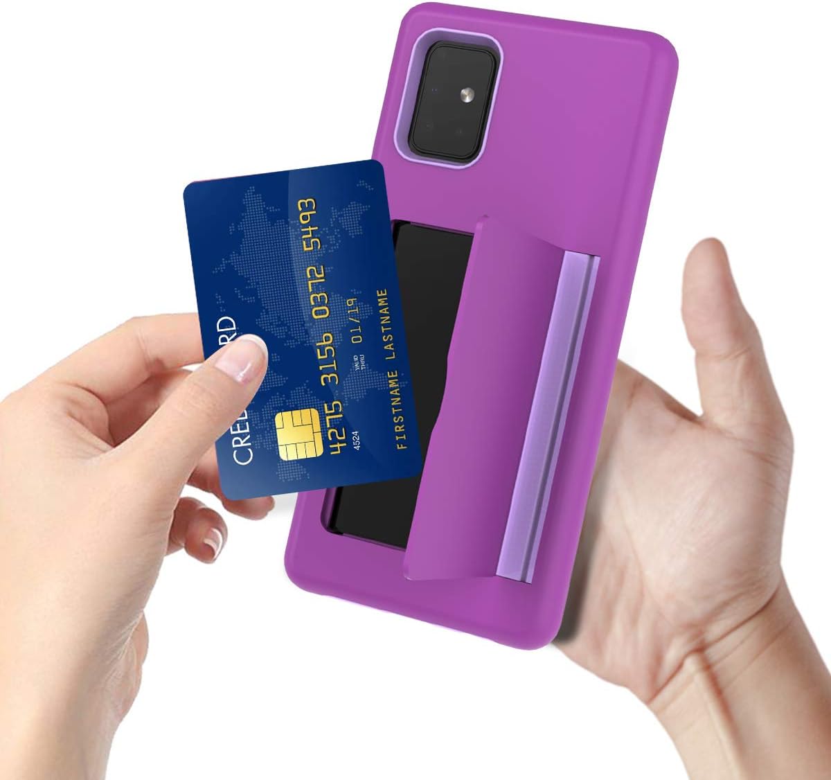 SunRemex Galaxy A71 5G Case [Not for A71 5G UW from Vepered Glass Screen Protector，A71 5G Case Kickstandwith ith Credit Card Protrizon] with Temective Wallets Cover for Samsung Galaxy A71 5G (Purple)
