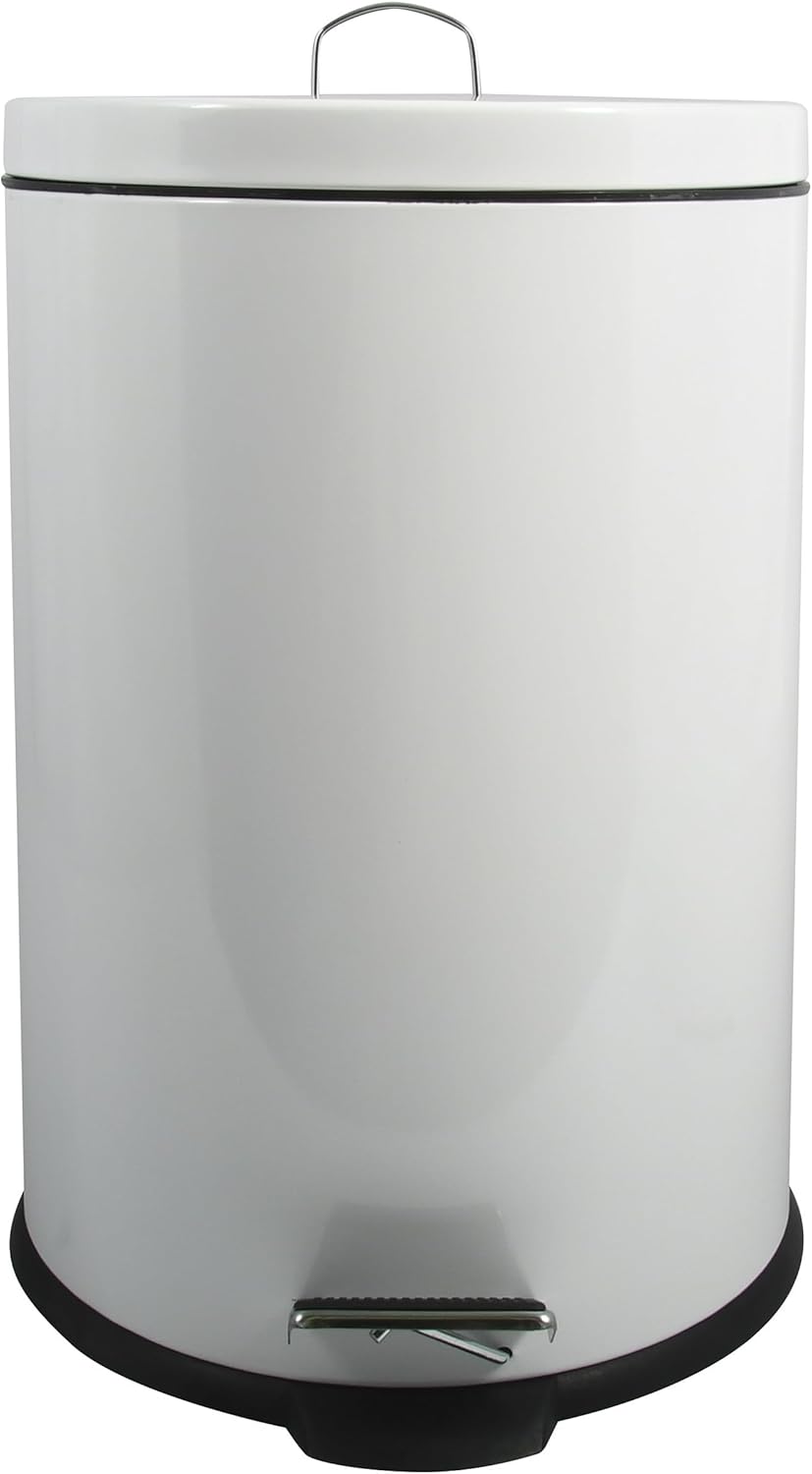 MSV Pedal bin of Stainless Steel in White 20l, 20 Litre