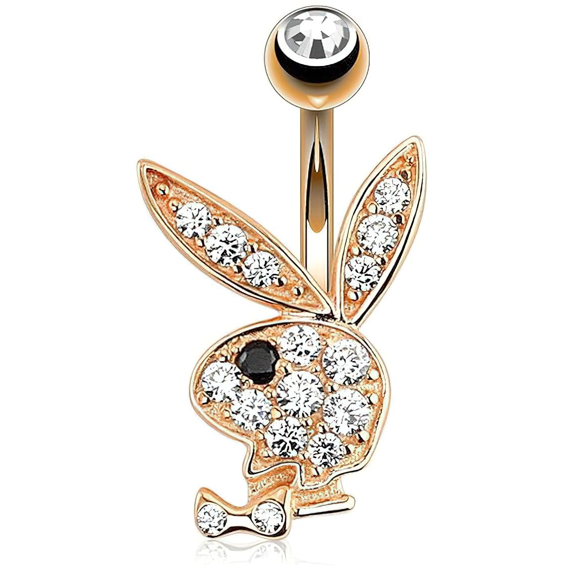 RVM Jewels Play Boy Rabbit Bunny Belly Button Ring Gold Plated Stainless Steel Navel Piercing Jewelry for Women 3