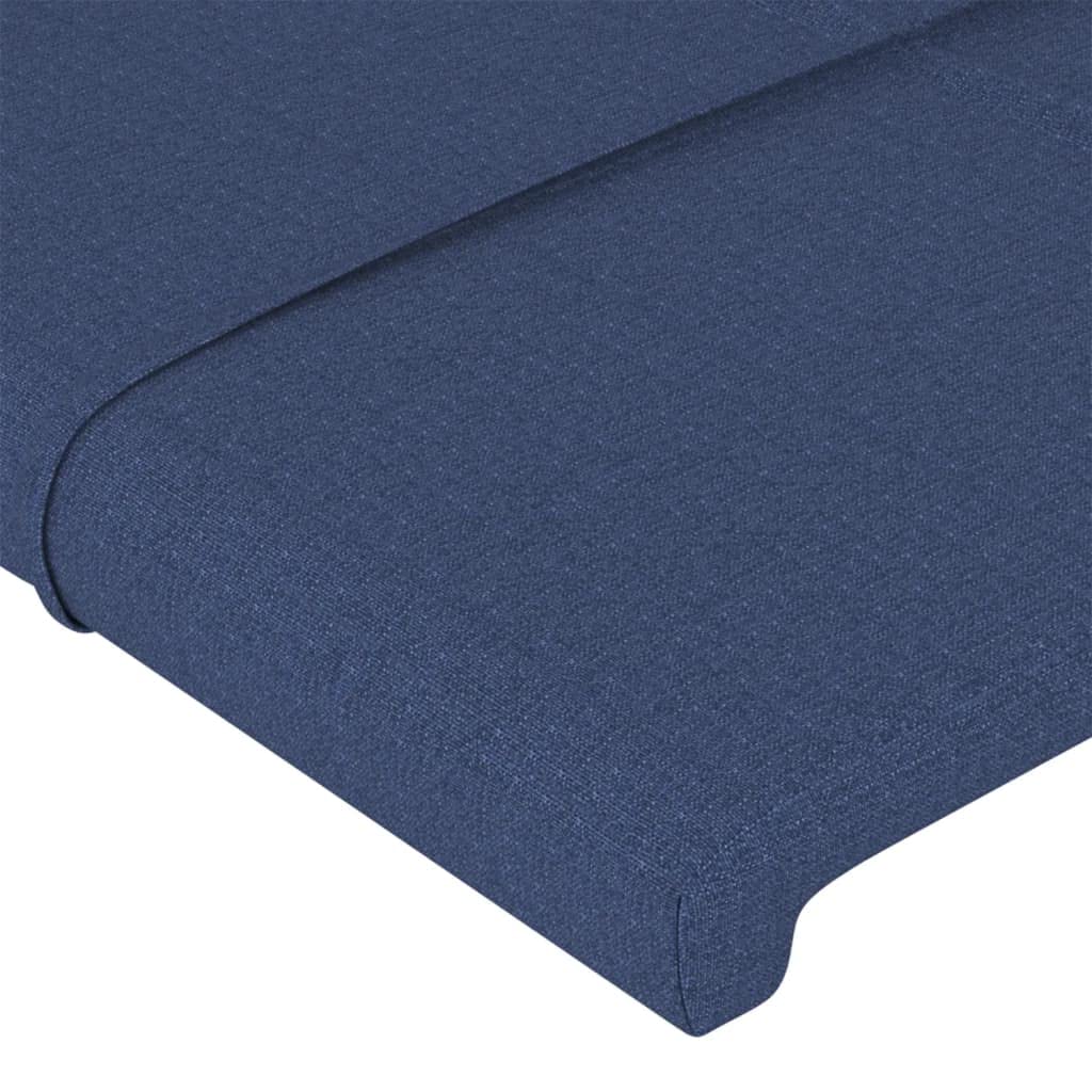 Testiera da letto in tessuto blu LED, 80x5x78/88 cm, con altezza regolabile e striscia di taglio a LED, fornisce un eccellente supporto per la schiena durante la lettura in camera da letto.