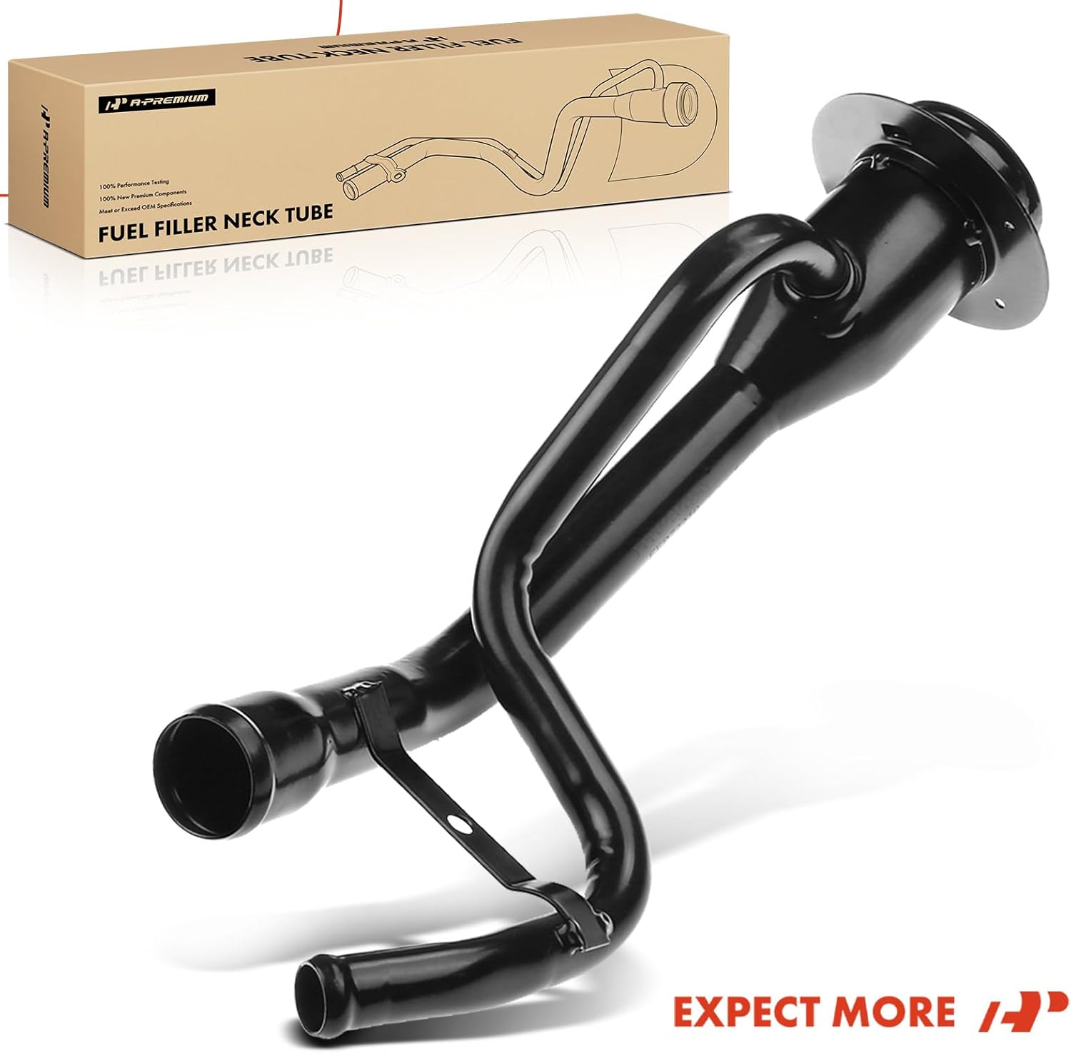 A-Premium Fuel Tank Filler Neck Pipe Hose Compatible with Dodge Dakota Pickup 2000-2004 Petrol Crew Cab Pickup, Replace# 52102429AA 52102429AB