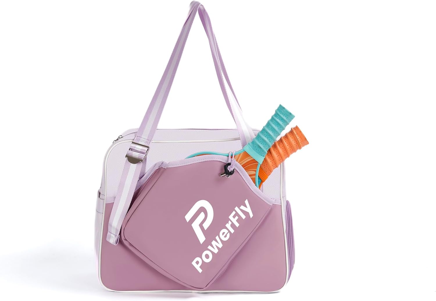 PowerFly Pickleball Tote Bag for Women Men with Paddle Cover and Adjustable Shoulder Strap
