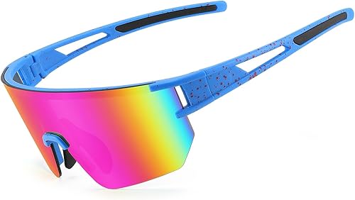 Miniatura 2 de WANWAN Gafas de sol de ciclismo para hombres y mujeres, gafas de sol deportivas de los años 80 con espejo para jóvenes y adultos para correr Marco