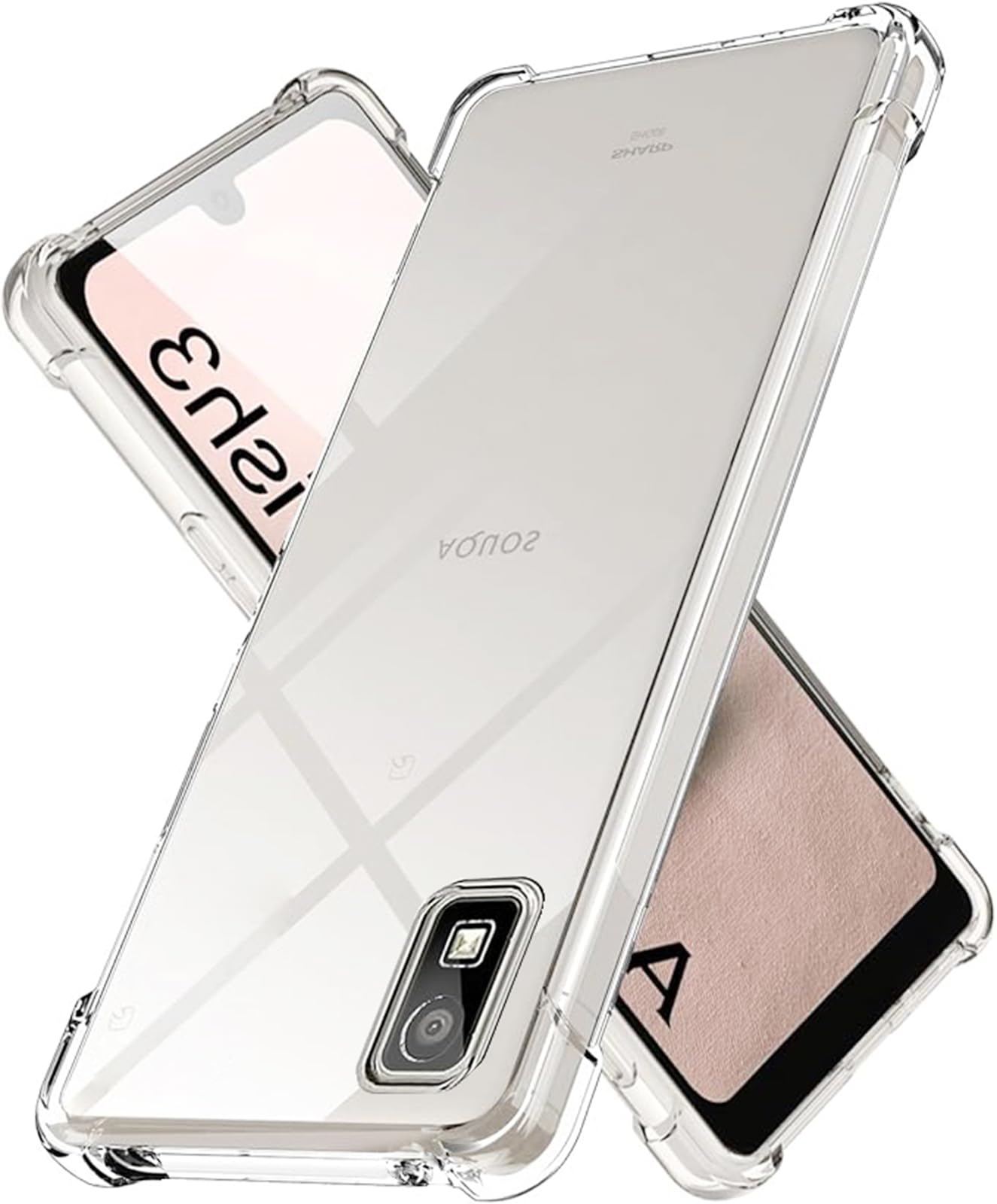 LAYJOY 対応 AQUOS wish 3 ケース 耐衝撃 透明ソフトTPU カバー [米軍MIL規格取得 レンズ保護 角保護強化 衝撃吸収] SH-53Dスマホケース 対応（クリア）