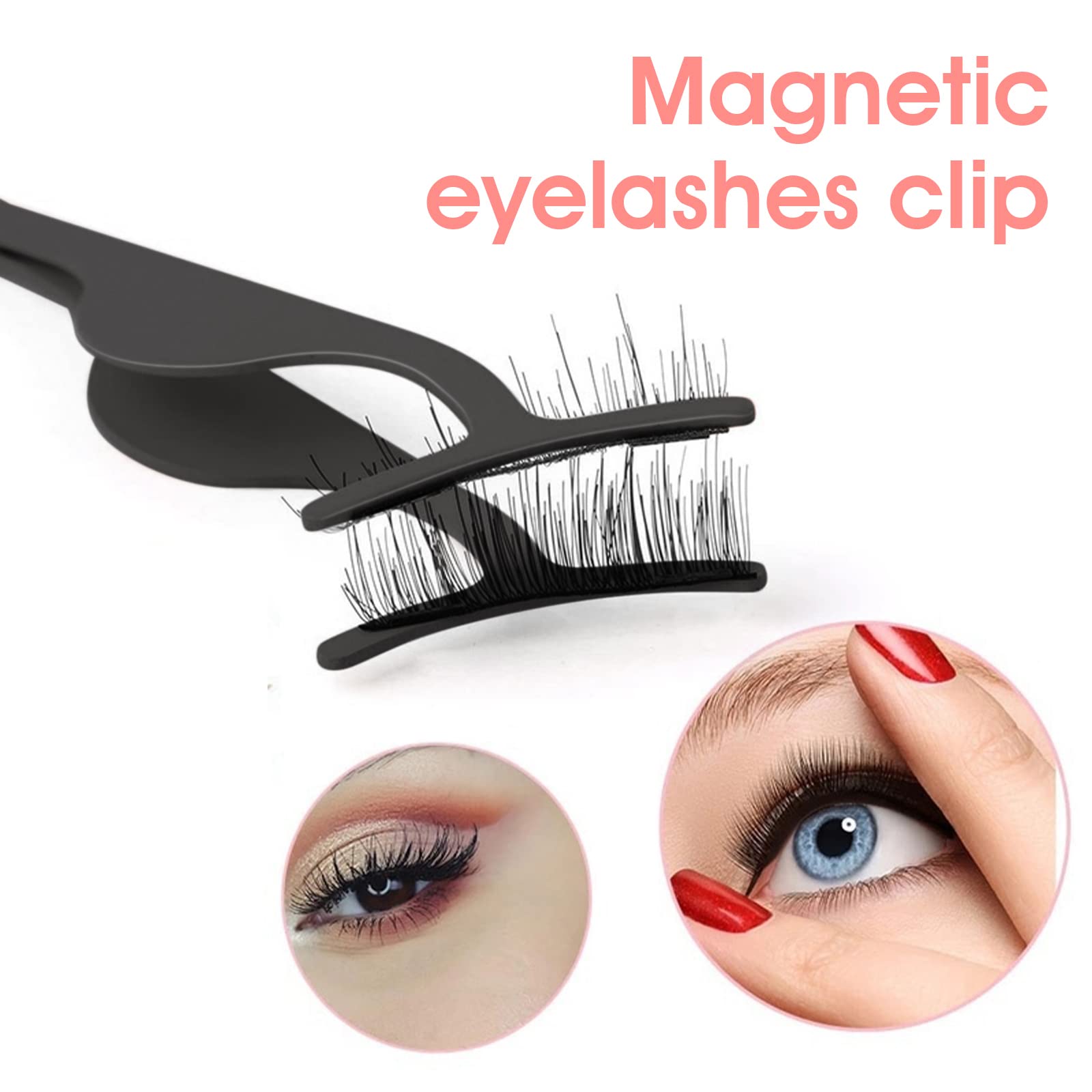 Sibba Pinzas de Pestañas Postizas 1 Pieza de Extensión de Pestañas de Volumen Herramienta Aplicadora deAgarre Antideslizante Herramientas de Soporte Maquillaje de Ojos Clip de Punta Curvada
