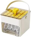 Compact Portable Ice Maker for Fast Ice Production, Stackable Ice Cube Maker with Storage Drawer, One-Touch Operation for Home, Office & Outdoor Use (Yellow-B)