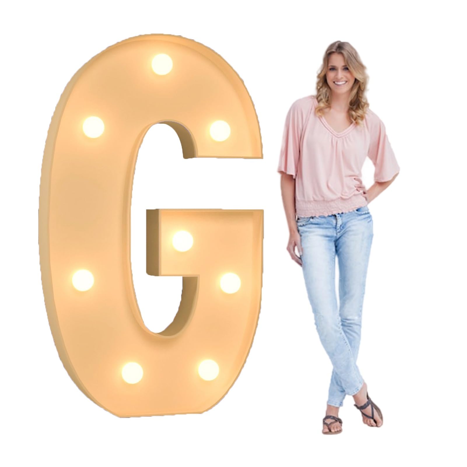 3ft Festzelt-Leuchtbuchstaben for Abschlussfeiern, Deko-Schilder, LED-Leuchtbuchstaben, frei kombinierbar for Abschlussball, Tisch, Hochzeit, Party, Bar, Geburtstag ( Color : Letters G , Size : 3.3FT