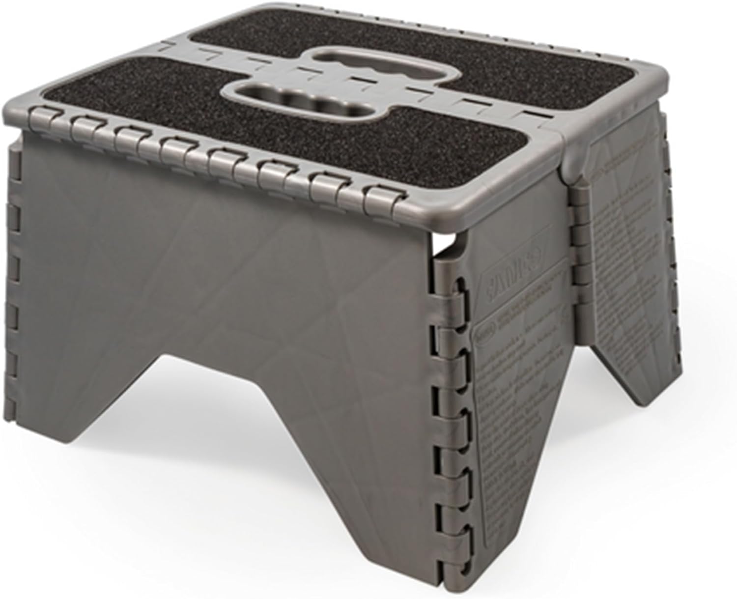 Camco 43635 Plastic Folding Step Stool with Non-Skid - Silver