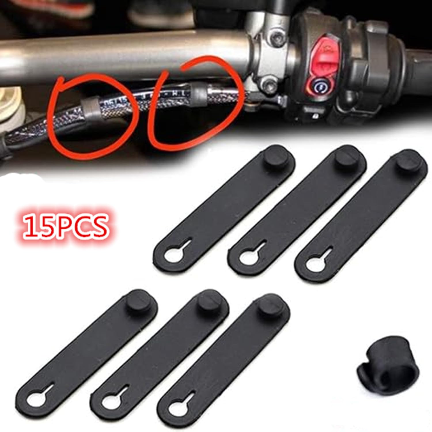 1-20 stuks rubberen kabelbinders for motorfietsen, rubberen