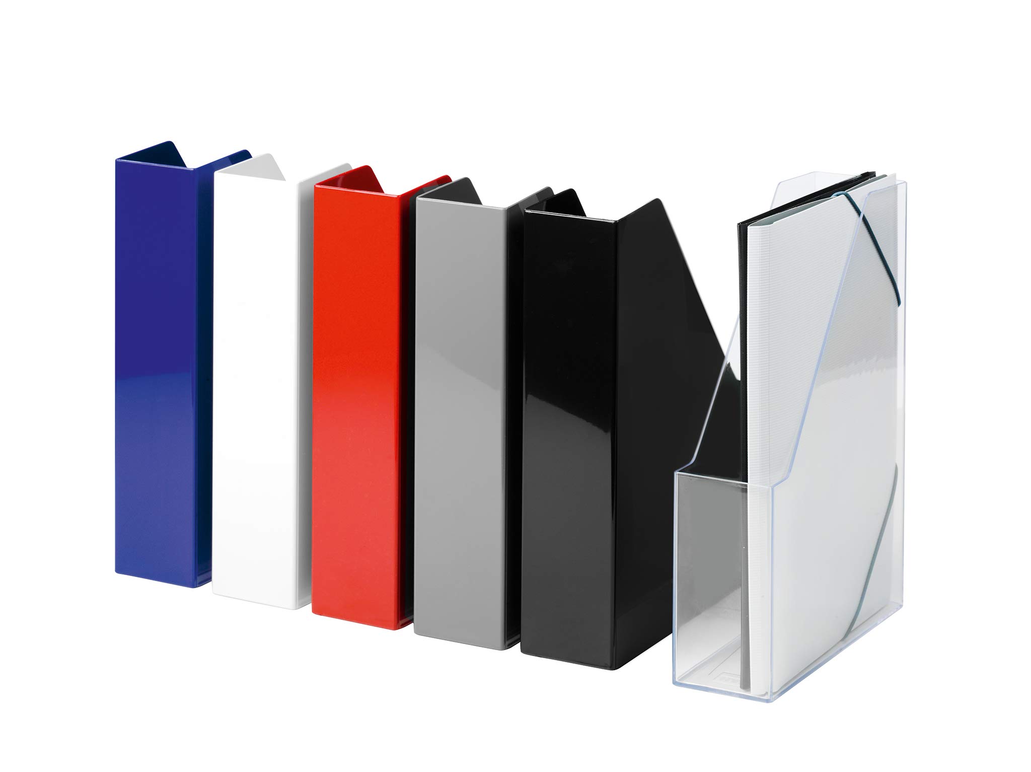 HAN i-Line 16501-12 - Revistero elegante y moderno para cuadernos, revistas y carpetas hasta A4/C4, 2 unidades, color blanco