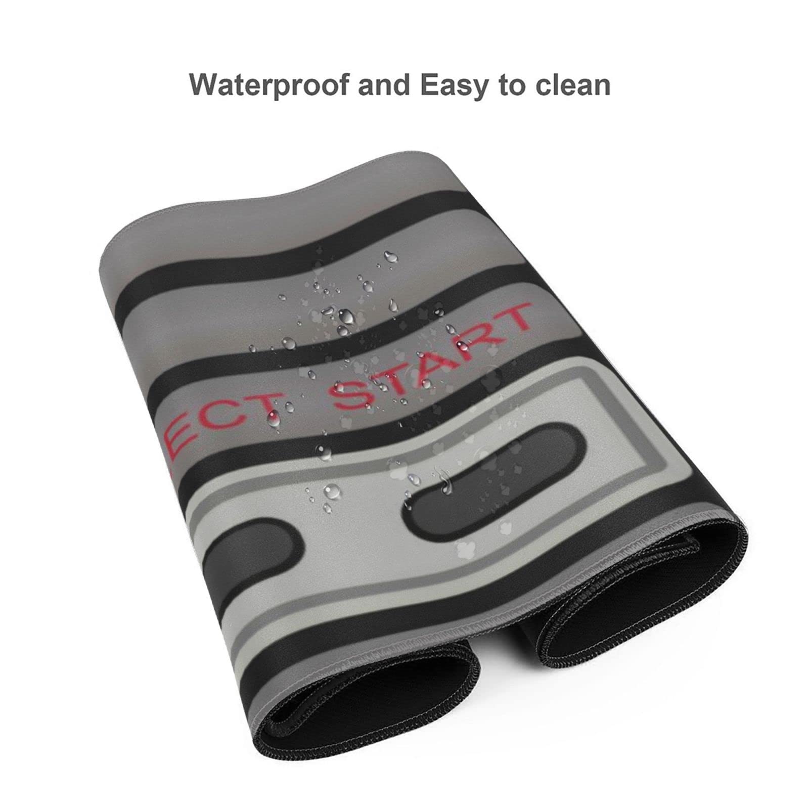 ALIXO Retro Cool Remote Control Stick Consola Botones Arcade Joystick Gaming Teclado Mouse Pad Accesorios Enorme Extendido XL Borde Costura Suela de Goma para Oficina en Casa (31.5 "x