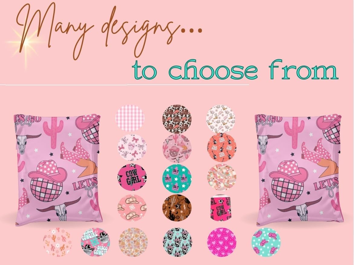 Poly Mailers - 25 Pack, Waterproof, Trendy Chick Mailers 3.15 mil - Heavy Duty, Tear Resistant Mailing Envelopes for small businesses | Cute Shipping Bags for clothing (Let's Go Girls, 14.5x19)