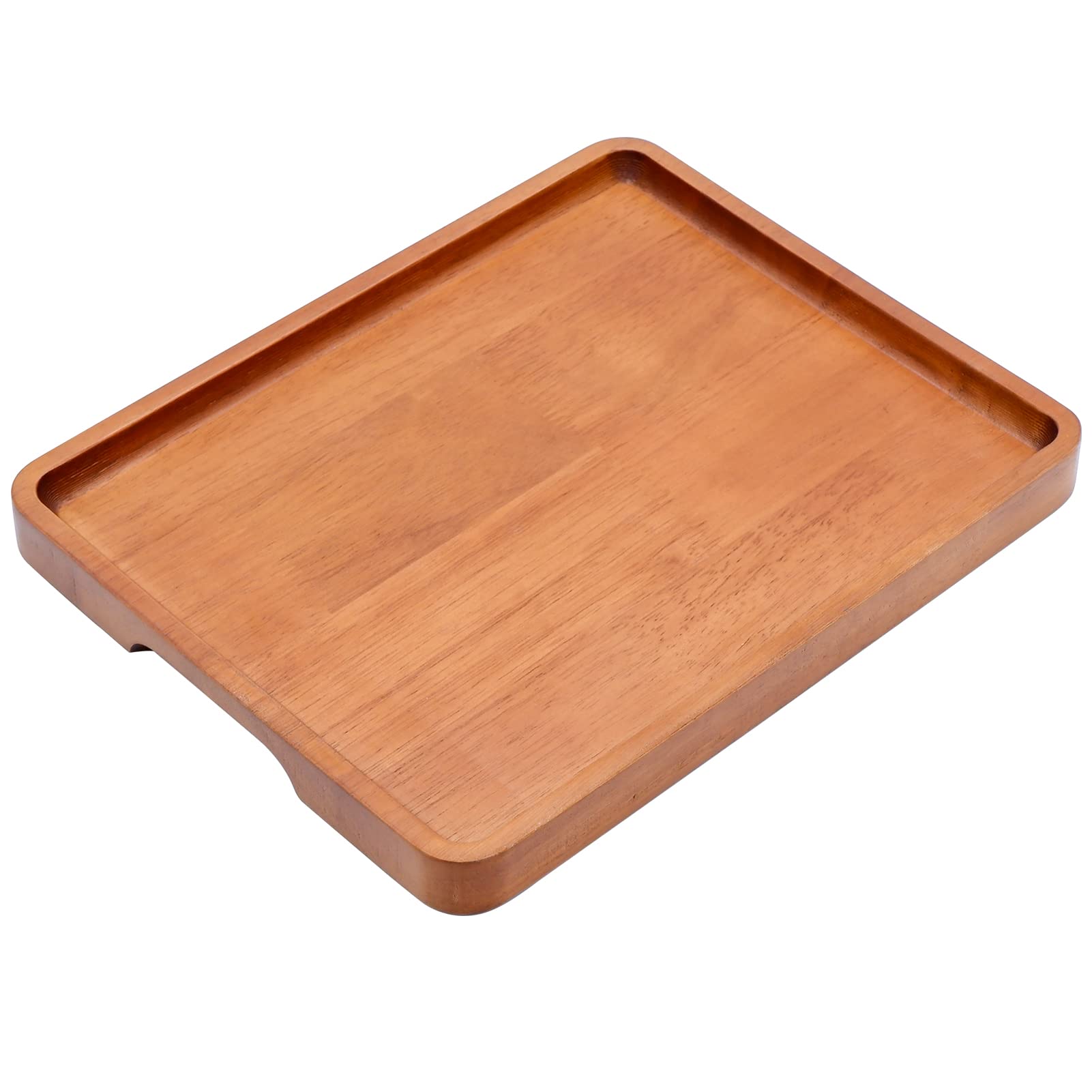 HOMBEMO 11.8 Inch Platane Wood Serving Platters and Trays, Tea/Drink Platter, Dinner Serving Tray--Large