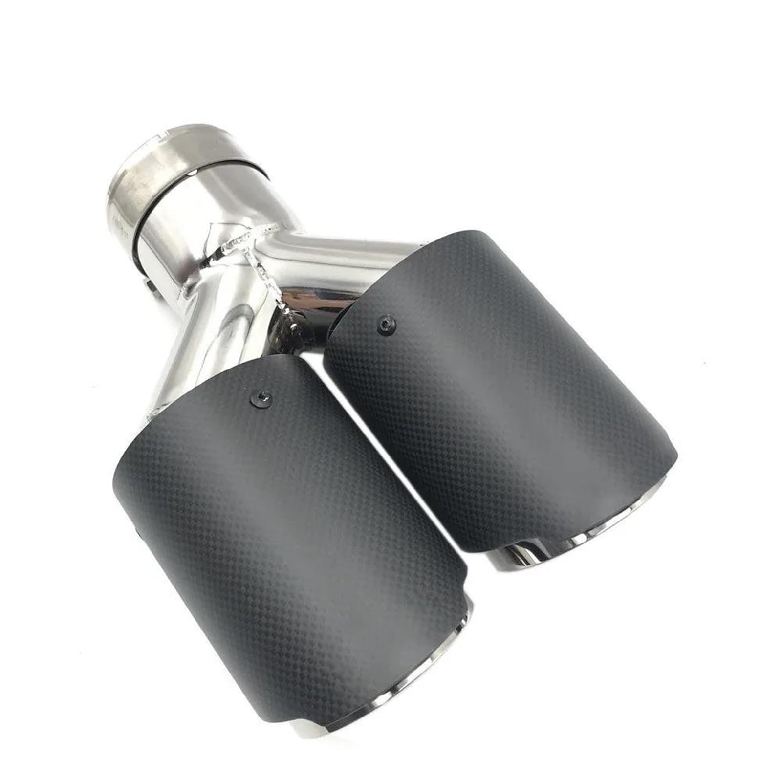 Terminale di Scarico 1 Pz. Puntale Marmitta In Fibra Carbonio Multi-misura Puntale Marmitta Doppio Terminale Scarico Puntale Marmitta Universale In Acciaio Inox Punta di Scarico Coda(73MM IN-89MM OUT)