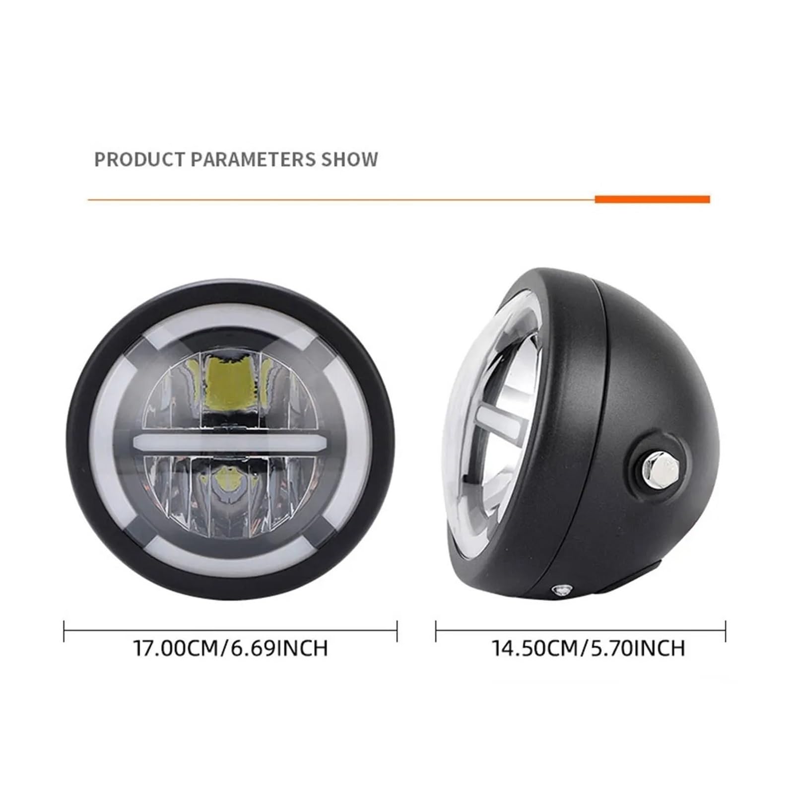 Ensemble Phare Moto Pour Phare Universel De Moto Voiture 7 Pouces Led DRL H4(Style B)