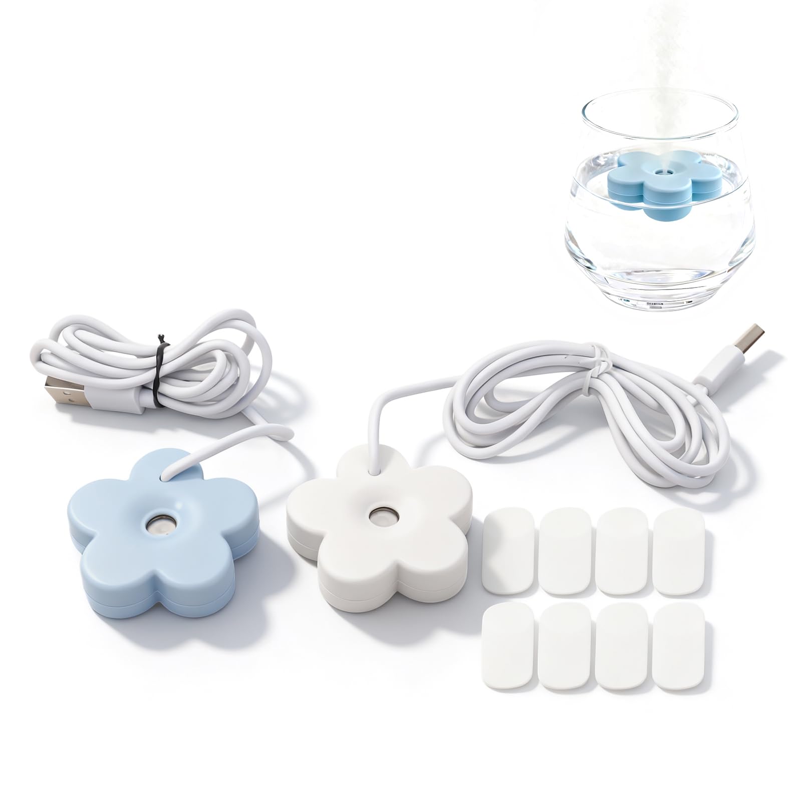 Small Flower USB Humidifier Creative Cute Atomization Mist Maker Portable Air Humidifier White Blue USB Small Flower Humidifier