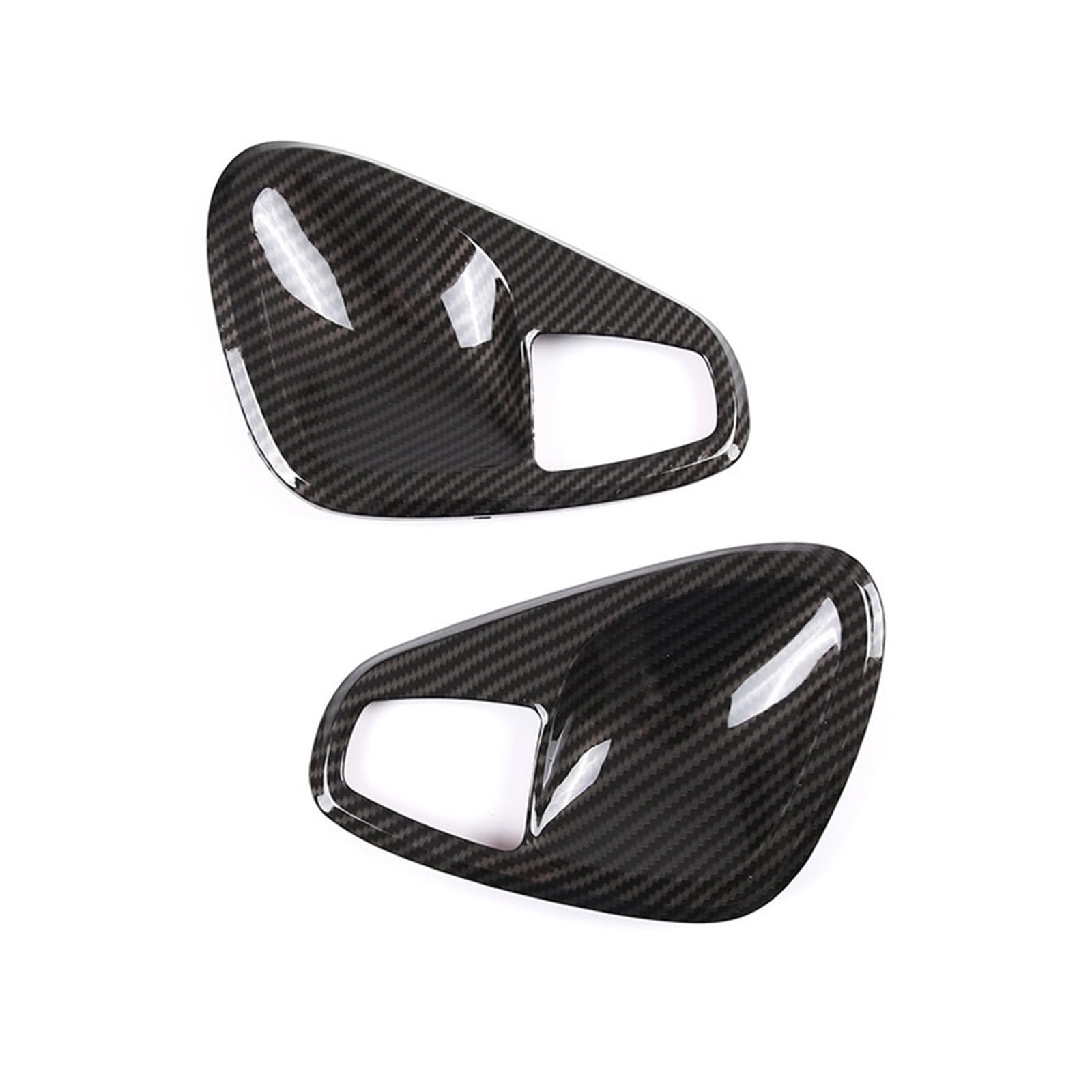 FANGZIQF Inner Door Pull Handles Car Interior Door Armrest Handle Cover Trim Bowl Frame Stickers for Smart for Fortwo 451 2009-2014(B Inner Handle-Carbon)