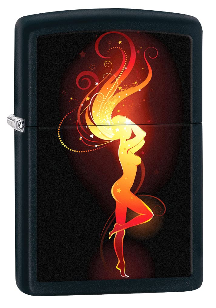 Zippo Lighter Fiery Woman - Black Matte 80827