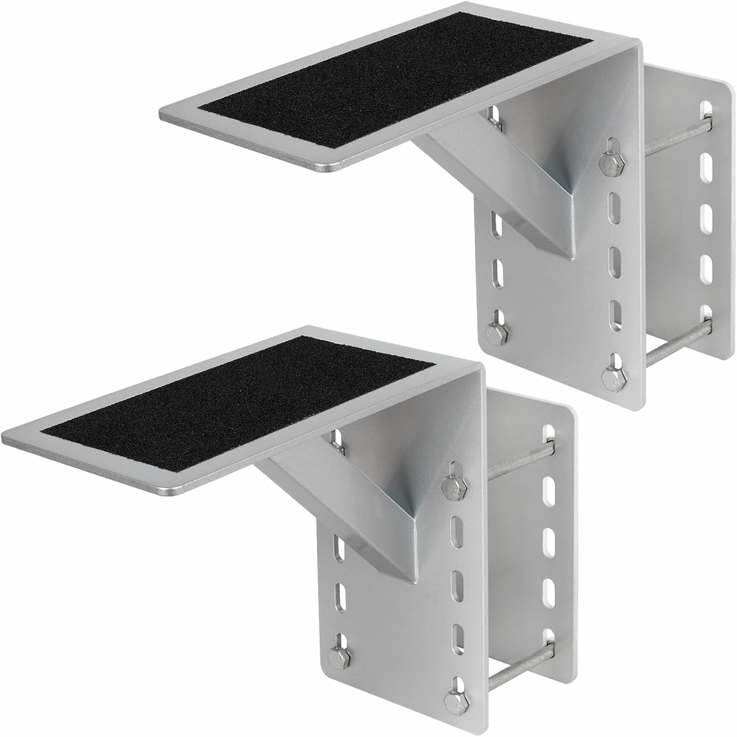 Frame Mounted Trailer Step,Boat Trailer Step,Supports up to 300 lbs,Non-Slip Surface (Silvery, 2 Pack)