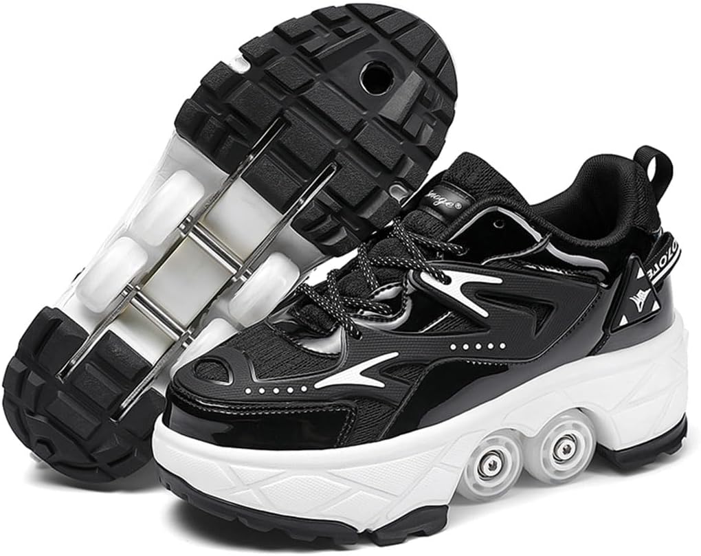 Roller Skate Shoes for Girls,Wheelies Boys Adult Parkour Quad Roller Shoesroller Skate Women Outdoor Sneaker