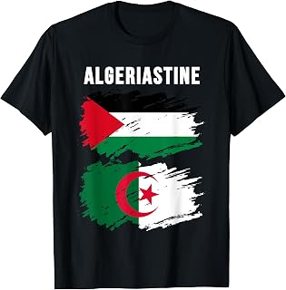 Algerian and Palestinian flag Algeria and palestine unity T-Shirt