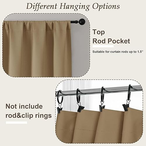 Miniatura 223 de Gwine Cortinas opacas para sala de estar de 63 pulgadas de largo, con aislamiento térmico, cortinas opacas para decoración de dormitorio con Azul