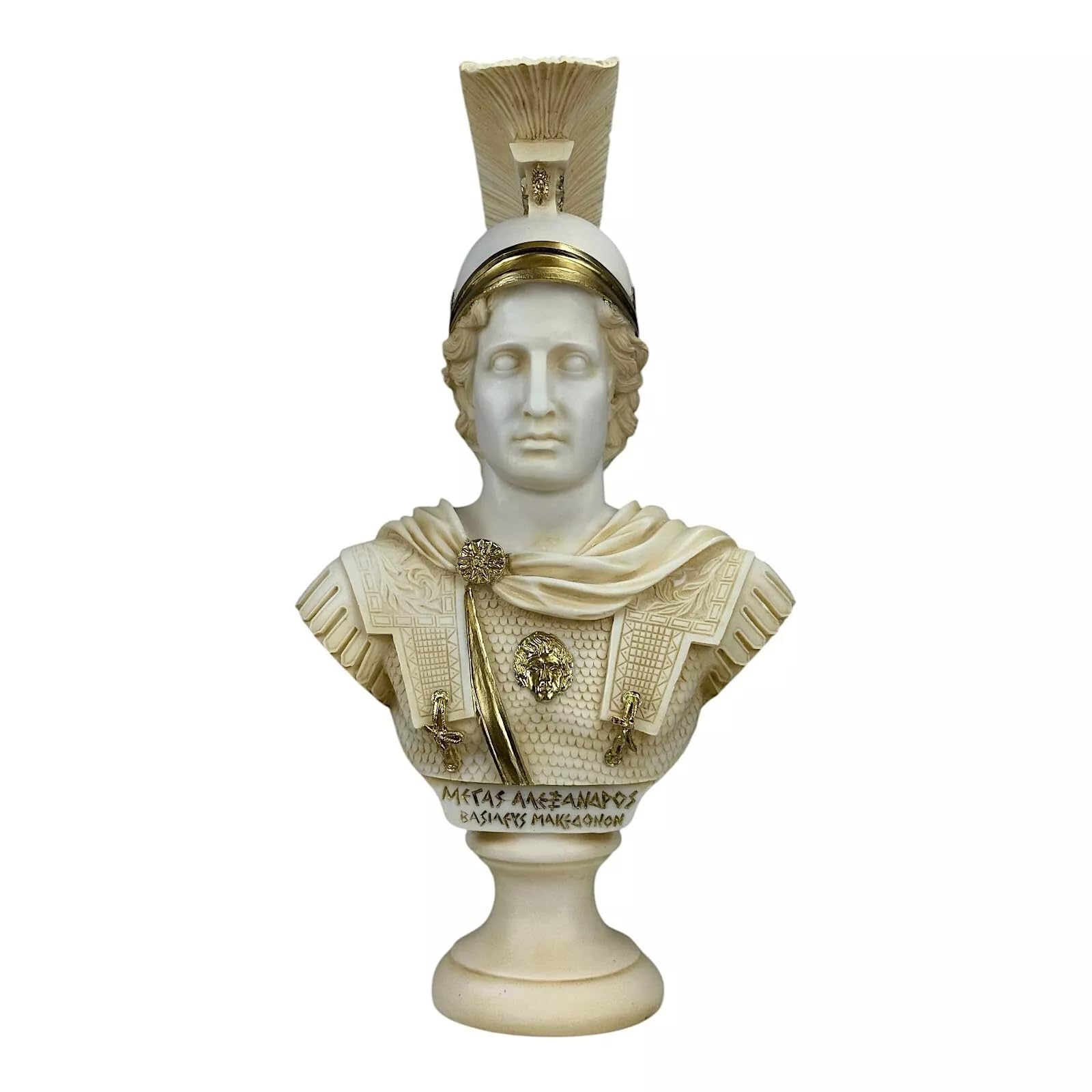 Aleksander Wielki Macedoński Król Popiersie Głowy Rzeźba Statua Patyna