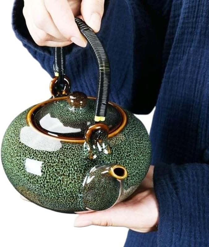 Teapots, ceramic teapots, Large Capacity teapot 700ml Ceramics coffee pot with beam pot tea set small teapot tea cup household flower tea making teapot (Color : C)