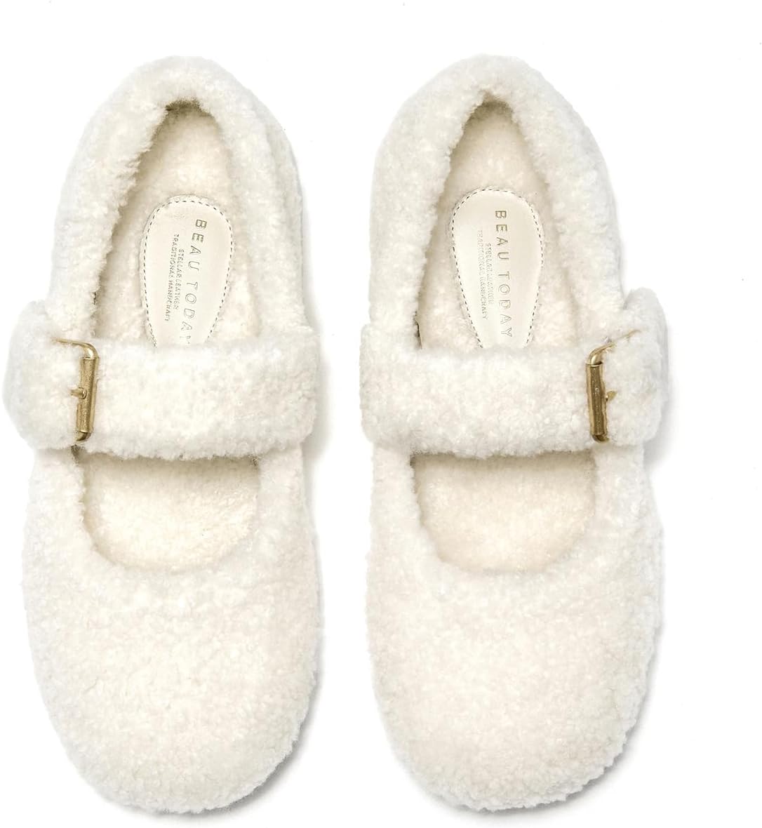 BEAU TODAY Womens Mary Jane Flats, Fur Lined Ballet Flats for Women, Supersoft Wool Mary Jane Shoes Warm Fashion Cute Flat Shoes - Image 7