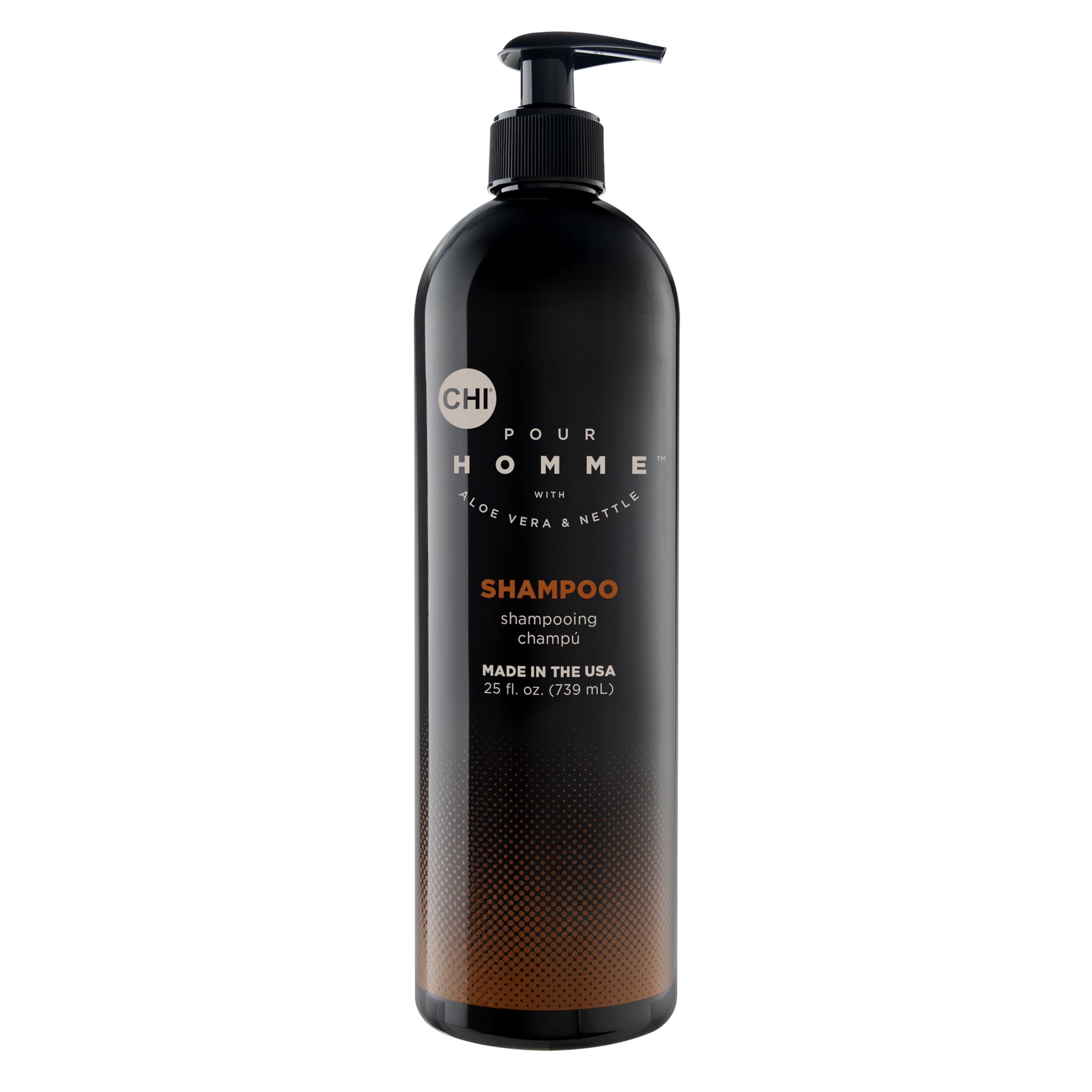 CHI Pour Homme Moisturizing Daily Shampoo For Men, Helps Create Thicker Hair, Made With Aloe Vera & Nettle, Fresh, Woody Scent, Sulfate-Free, 25 oz