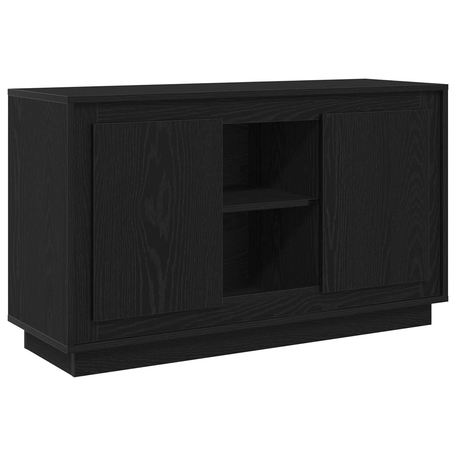 Aparador de roble negro de 2 puertas para salon armario de madera de 102 cm
