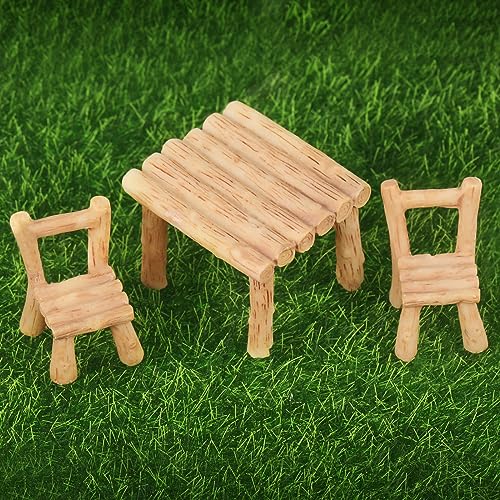 Puppenhaus Miniatur Tisch Stuhl aus Harz Möbel Zubehör für Fee Garten Mini Simulation Dekoration Outdoor Spielzeug Bastelbedarf Teile Weihnachten (EIN Paar Stühle + EIN quadratischer Tisch) Puppenhaus Miniatur Tisch Stuhl aus Harz Möbel Zubehör für Fee Garten Mini Simulation Dekoration Outdoor Spielzeug Bastelbedarf Teile Weihnachten (EIN Paar Stühle + EIN quadratischer Tisch)