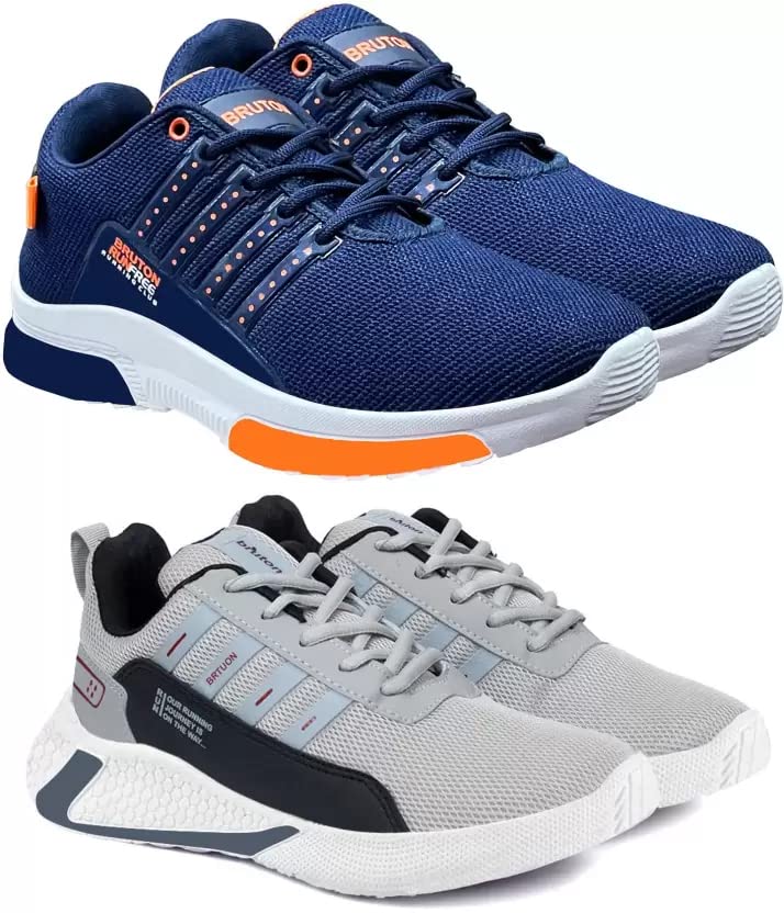 BRUTON 2 Combo Sneaker Shoes for Men Blue Grey (B0BXD3QVFK) Amazon Price History, Amazon Price Tracker