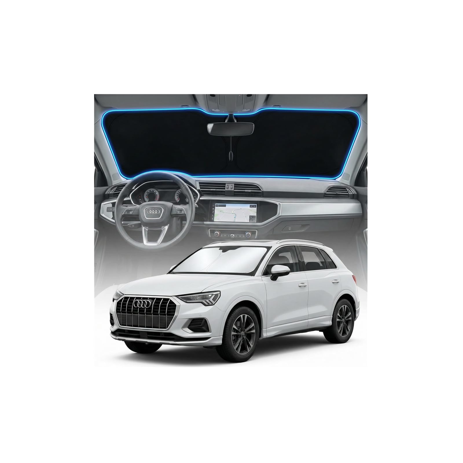 for Ford Bronco Sun Shade Windshield Cover - Custom Fit Bronco Accessories 2021-2024 2025 Sunshade Foldable UV Protection & Heat Shield Sun Visor Accessories — view 75
