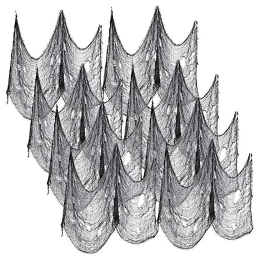 8 Paquetes Tela Espeluznante 30 X 72 Pulgadas, Paño Halloween Espeluznante Paño de Gasa Aterrador Decoraciones de Halloween Espeluznantes de Puertas Pared Hogar Aire Libre (Paño Negro Espeluznante)