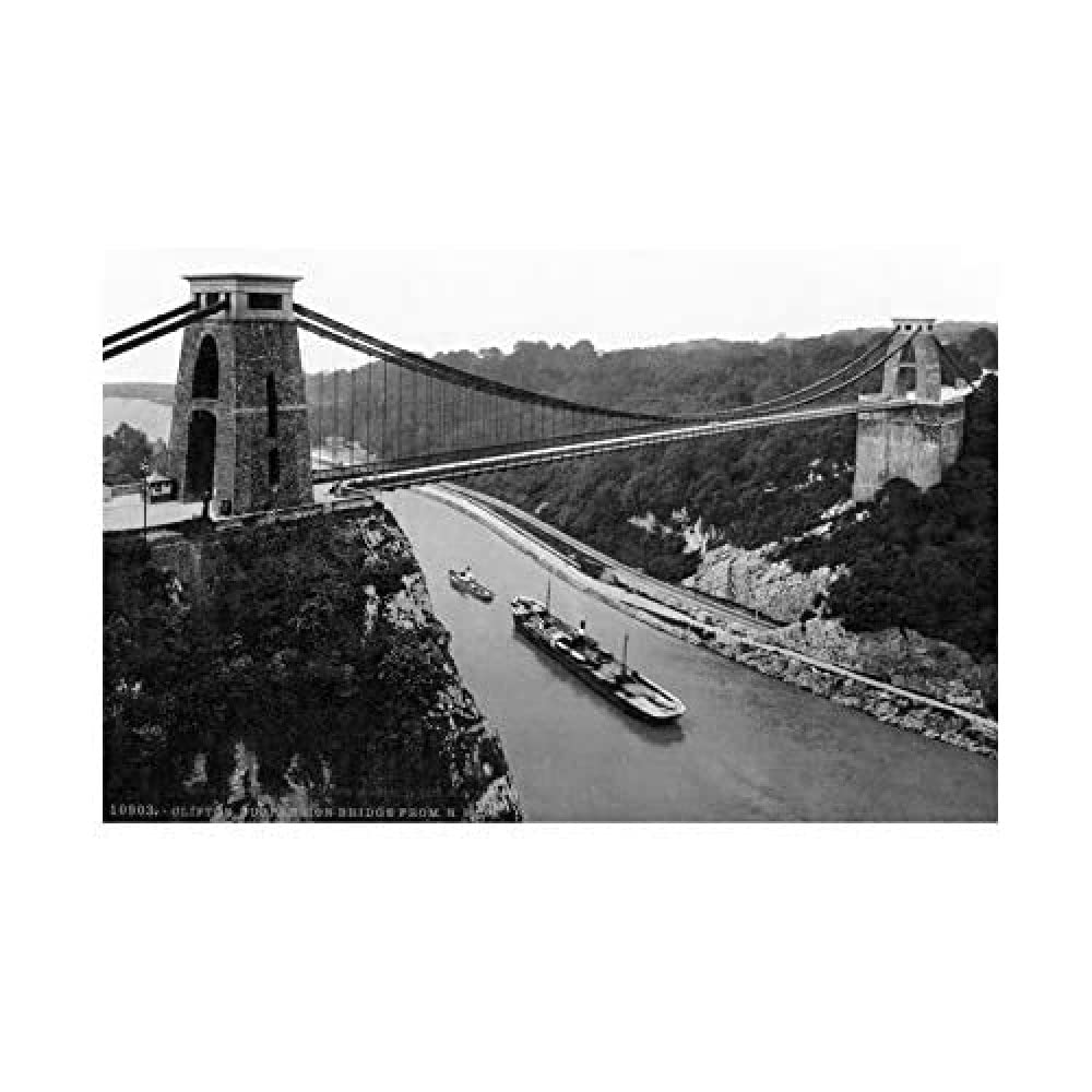 Wee Blue Coo Bristol Clifton Suspension Bridge North East Cliffs England Old Wall Art Print