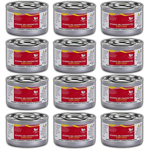 Chafing Dish Fuel Cans – Includes 12 Ethanol Gel Chafing Fuels, Burns