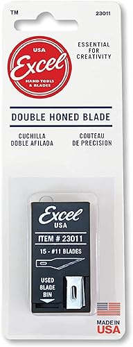 Miniatura 6 de Excel Blades Cuchillas de repuesto para cuchillos de precisión #11, cuchillas afiladas de acero de doble afilado para recortar y detallar madera,